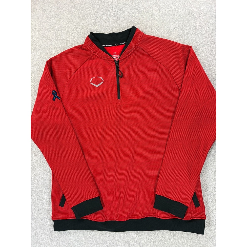Under Armour Evoshield 1/4 Zip Performance Athletic Pullover (Men's XL) Red